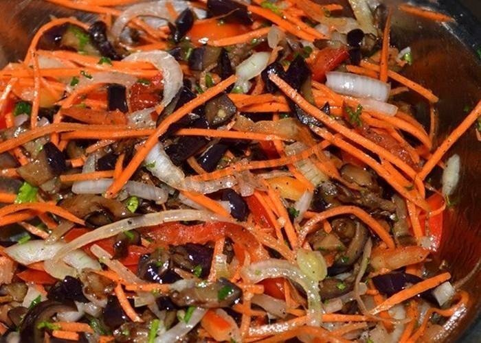 Баклажаны по корейски с перцем и морковкой